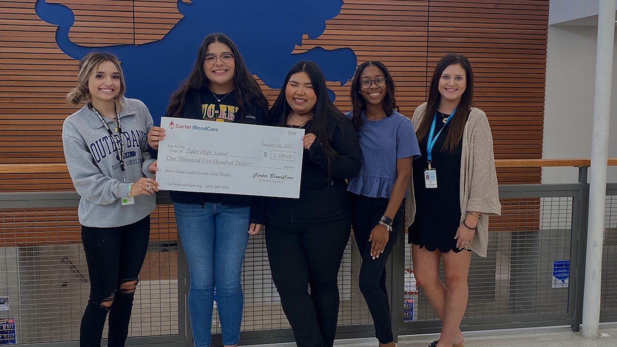 Tyler High School Named Carter BloodCare Regional 5A School Of The Year